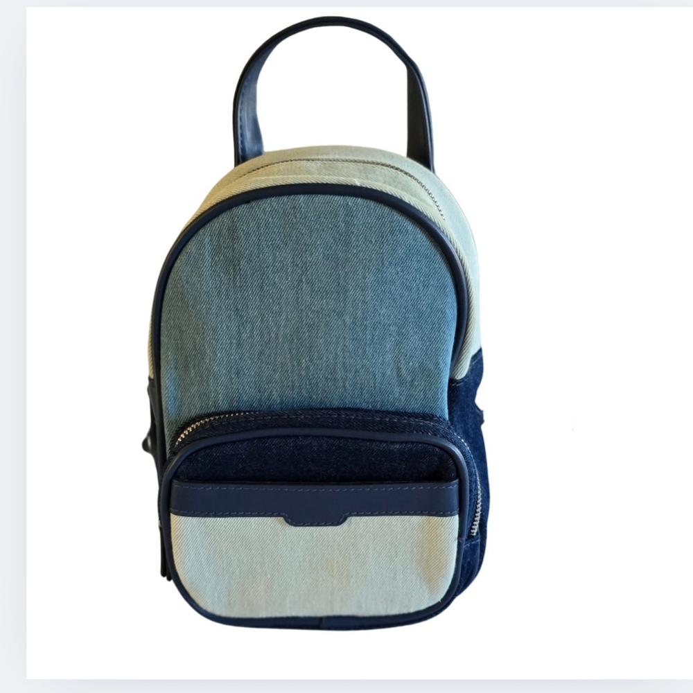 No Boundaries Mini Backpack Convertible  Multi Blue Denim Crossbody Bag Y2K